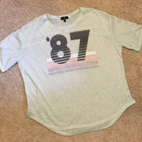 Preppy Pastel Distressed Retro Varsity 1987 Tee - Picture 11 of 15